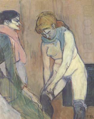 Henri de toulouse-lautrec Woman Pulling up her stocking (san22) china oil painting image